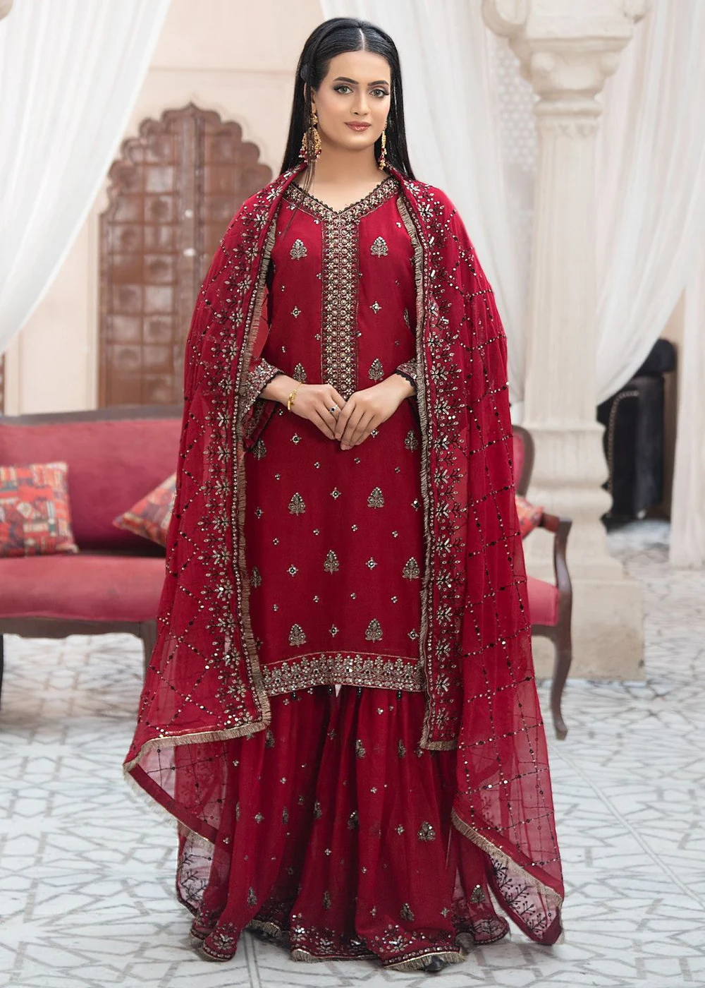 PREMIUM CHIFFON CHERRY 3-PC